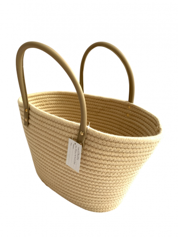 Handmade Large Oval Cotton Basket with Handles – LTD2317A