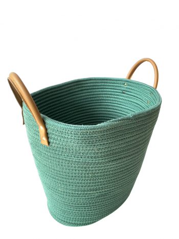 Green Cotton Storage Basket with Handles – LTD2312