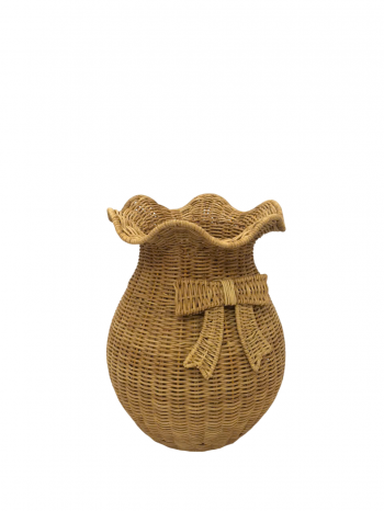 NATURAL RATTAN VASE WITH BOW – LTL05/27