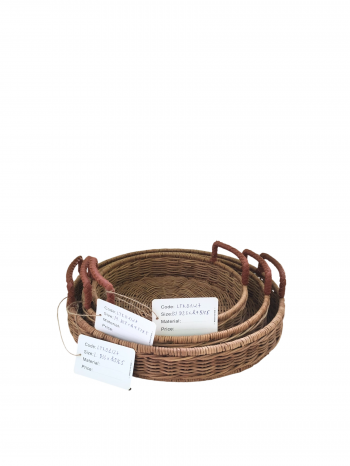 NATURAL RATTAN TRAY – ROUND – LTK01/27