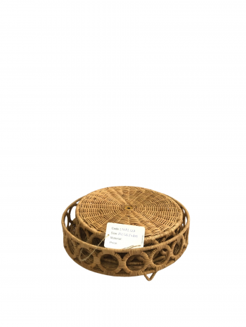 ROUND WOVEN RATTAN TRAY - LTK02/27