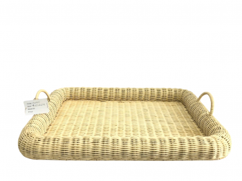 RECTANGULAR WOVEN RATTAN TRAY WITH HANDLES – LTK18/27